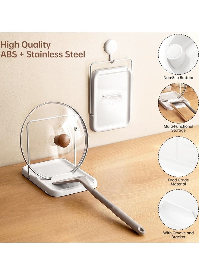Foldable Pot Lid Holder Multifunctional Kitchen Organizer White - Image 3