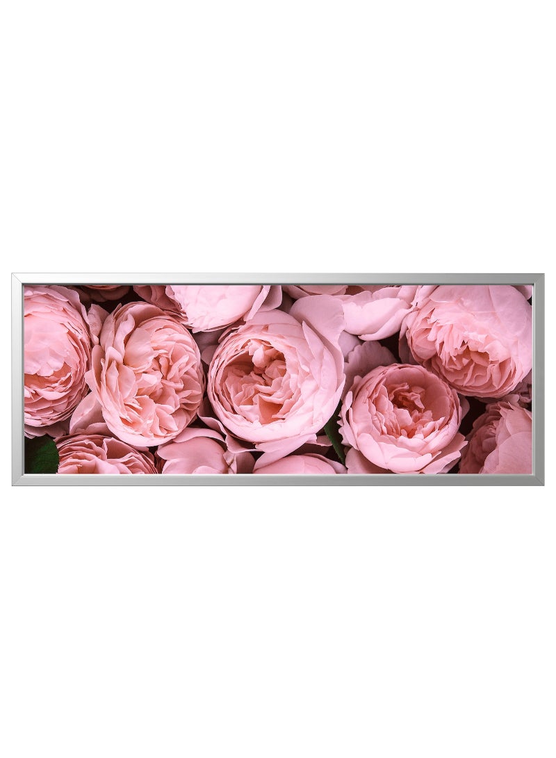 IKEA FRAKTA Picture with frame - Pink peony/aluminium-colour - 140x56 cm - Image 1