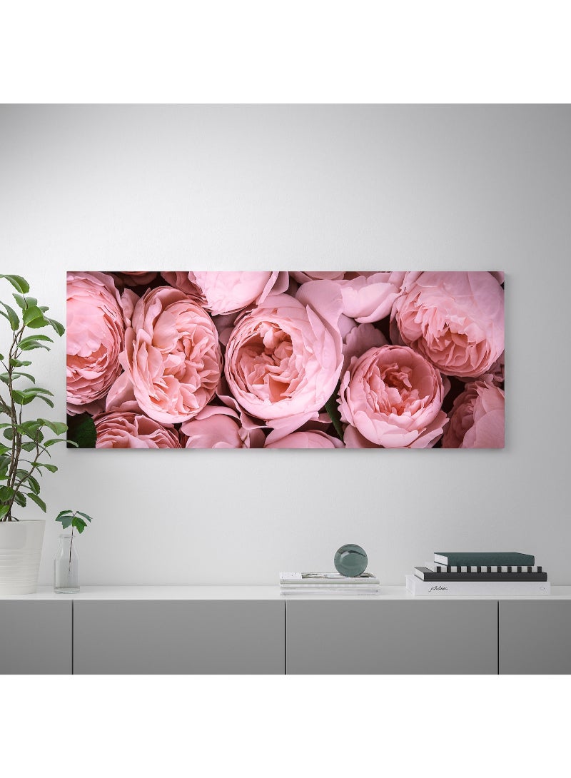 IKEA FRAKTA Picture with frame - Pink peony/aluminium-colour - 140x56 cm - Image 2
