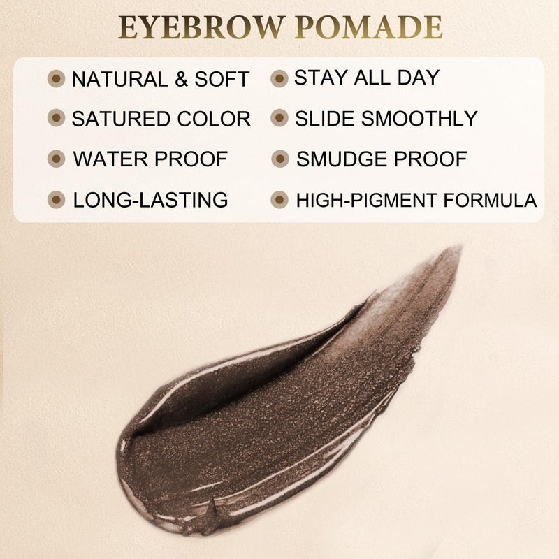 LAVONE Eyebrow Stamp Pencil Kit for Eyebrows Makeup, with Waterproof Eyebrow Pencil, Eyeliner, Eyebrow Pomade, and Dual-ended Eyebrow Brush - Dark Brunette - Image 2