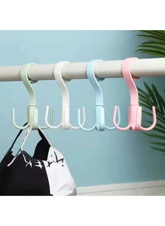 Olive Green 360 Rotating Hook Four Claw Multi Purpose Closet Organizer With Tie Rack - Image 2