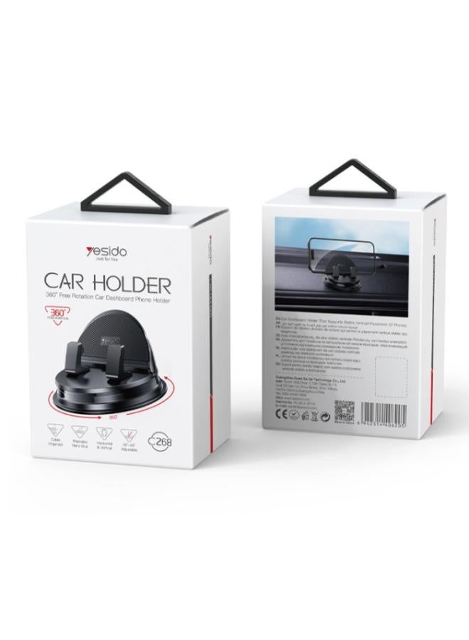 Yesido C268 360 Rotating Silicone Anti-slip Adsorption Automatic And Stable Clamping Dashboard Phone Holder - Image 5