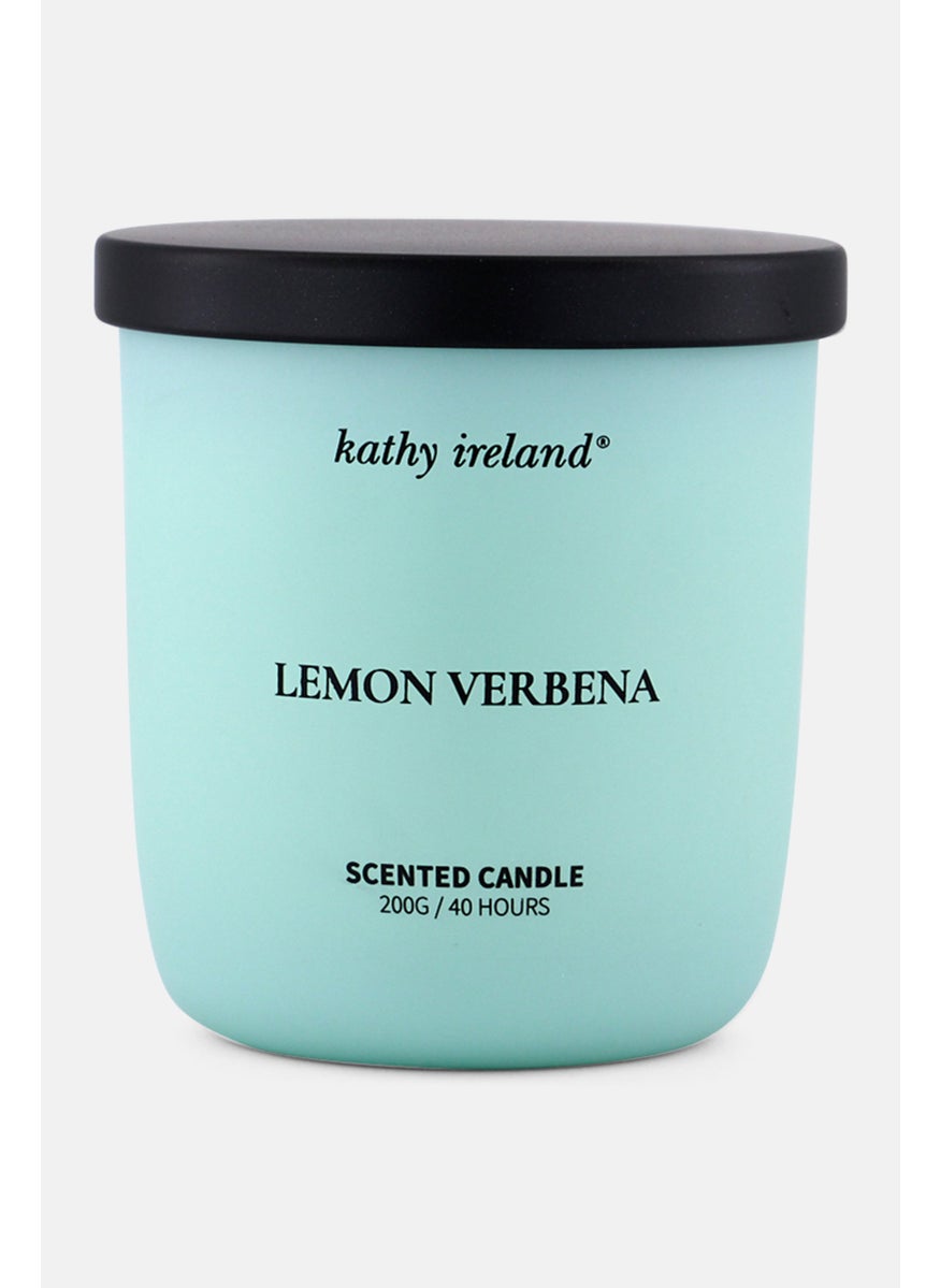 Kathy Ireland Lemon Verbena Highly Scented Candle 200g, Pastel Green  - Image 1