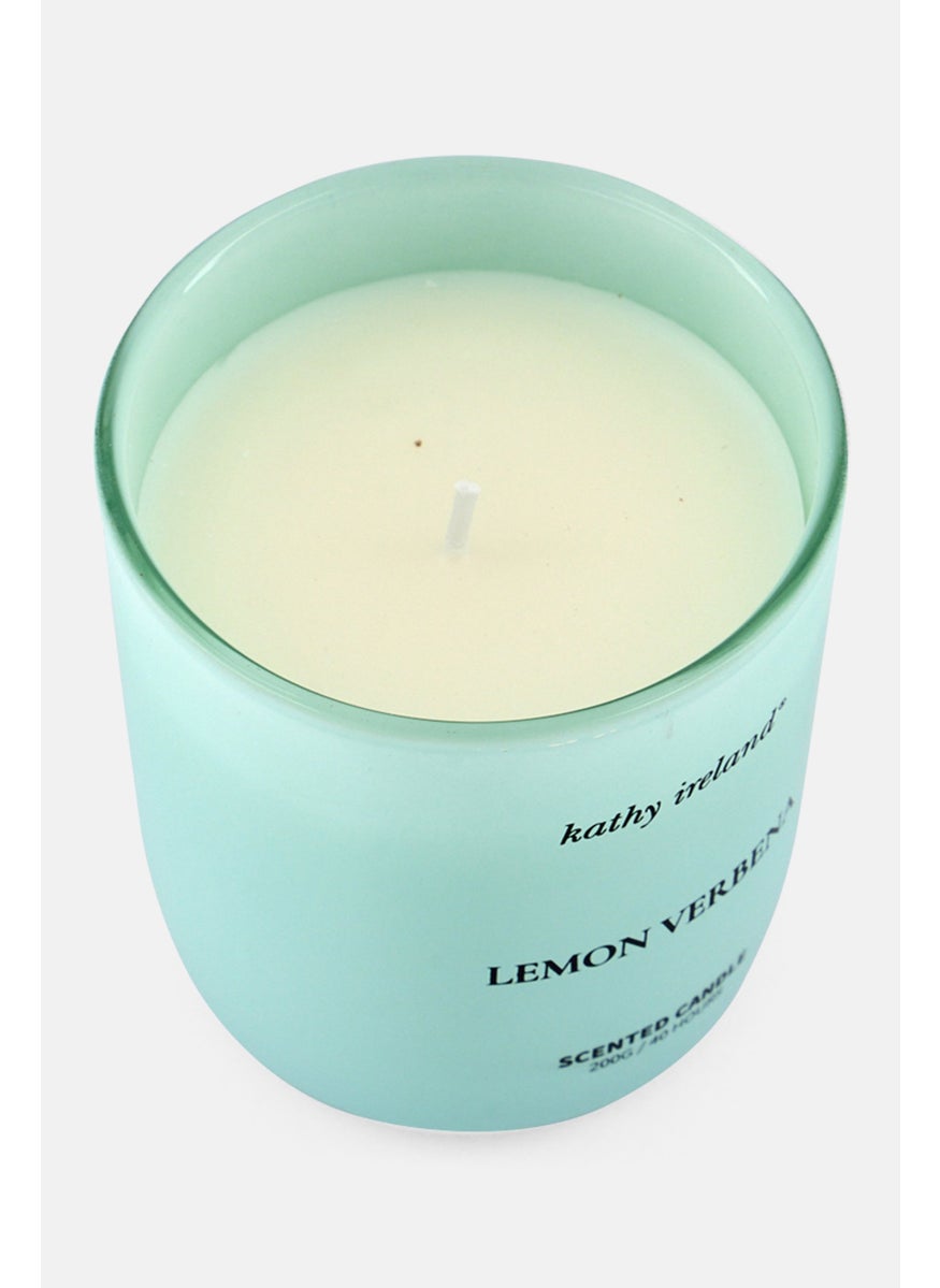 Kathy Ireland Lemon Verbena Highly Scented Candle 200g, Pastel Green  - Image 4