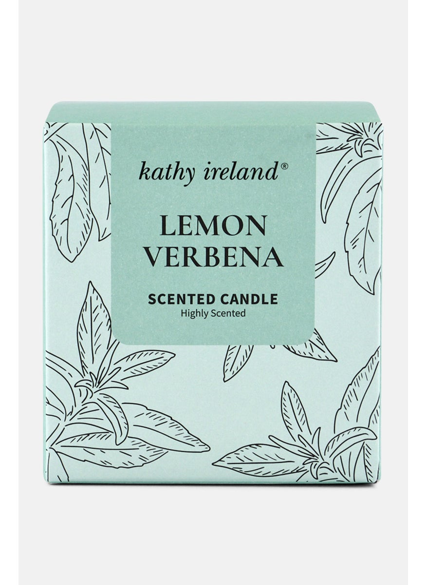 Kathy Ireland Lemon Verbena Highly Scented Candle 200g, Pastel Green  - Image 2