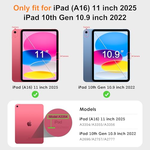 DTTO for iPad (A16) 11th Generation Case 11 Inch 2025, iPad 10th Generation Case 10.9 Inch 2022, Premium Leather Business Folio Stand Cover with Pencil Holder - Auto Wake/Sleep, Black - Image 2