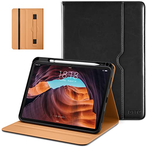DTTO for iPad (A16) 11th Generation Case 11 Inch 2025, iPad 10th Generation Case 10.9 Inch 2022, Premium Leather Business Folio Stand Cover with Pencil Holder - Auto Wake/Sleep, Black - Image 1
