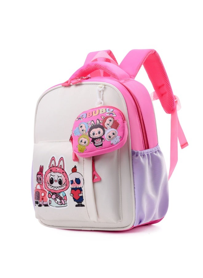 LABUBU Cute Kindergarten School Bag, Rabu School Bag, Cartoon 3-5 Years Old Trendy Children's Backpack, Contrast Color Children's Backpack 33*26*12CM - Image 1