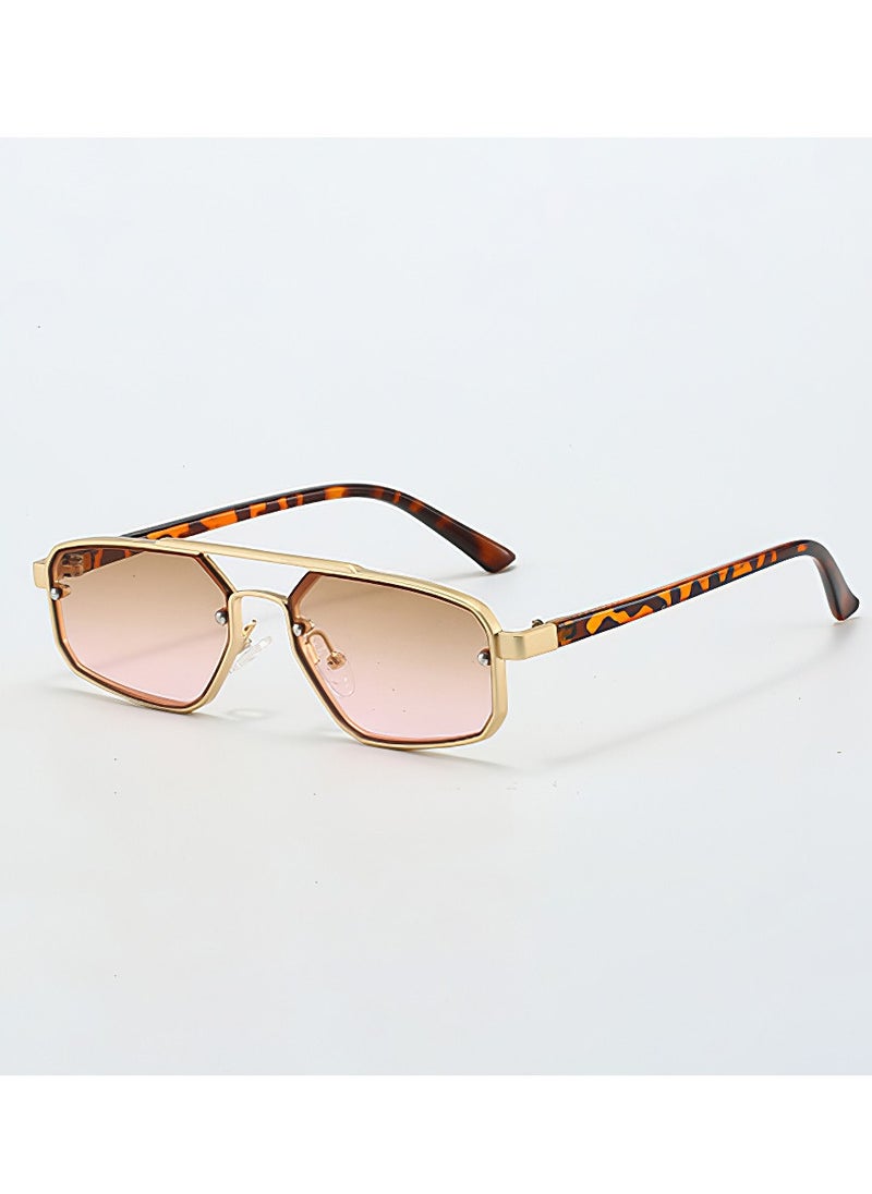 General Retro small frame women's sunglasses women's high-end fashion sunglasses trendy men's and women's double beam glasses  - Image 1