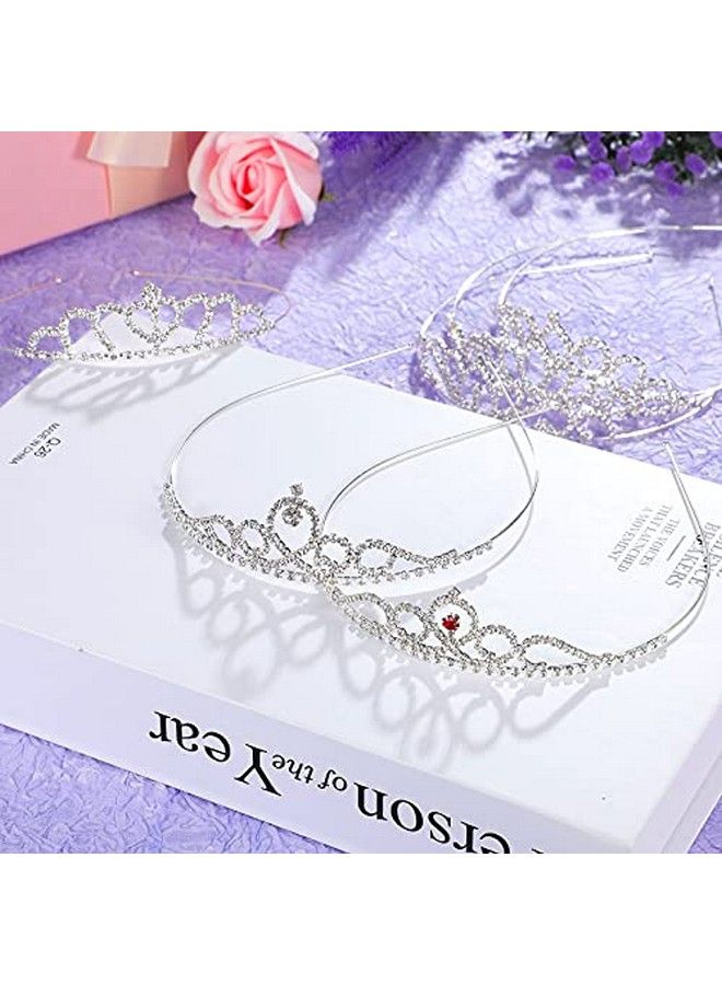 Chuangdi 16 قطعة تاج أميرة للبنات بتصميم فضي مع كريستالات رينستون، إكسسوار رأس لحفلات الأميرة، تاج زفاف للبنات، هدية عيد ميلاد، حفلة تخرج، مسابقة - Image 5