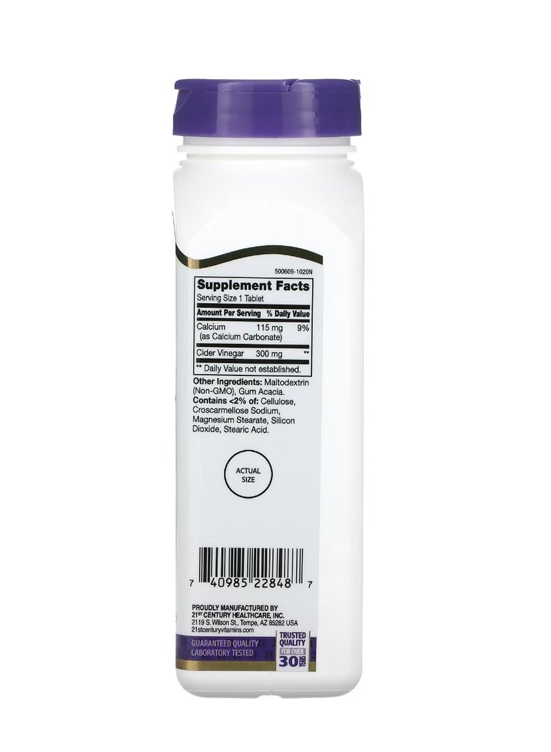 21st Century Apple Cider Vinegar 300 mg 250 Tablets - Image 2