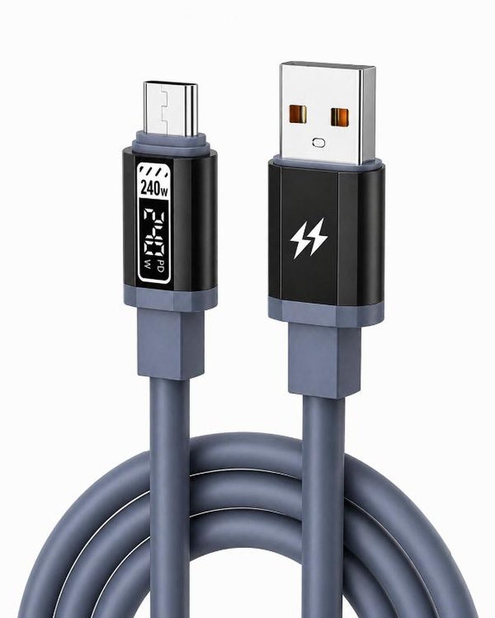 Micro USB Fast Charging Cable with Durable Silicone Build – Flexible USB Cable with Anti-Bend Design – Supports Fast Charging and Data Transfer – Practical Length for Daily Use – Comes in Assorted Colors (Random Selection) – Reliable Gift - Image 1