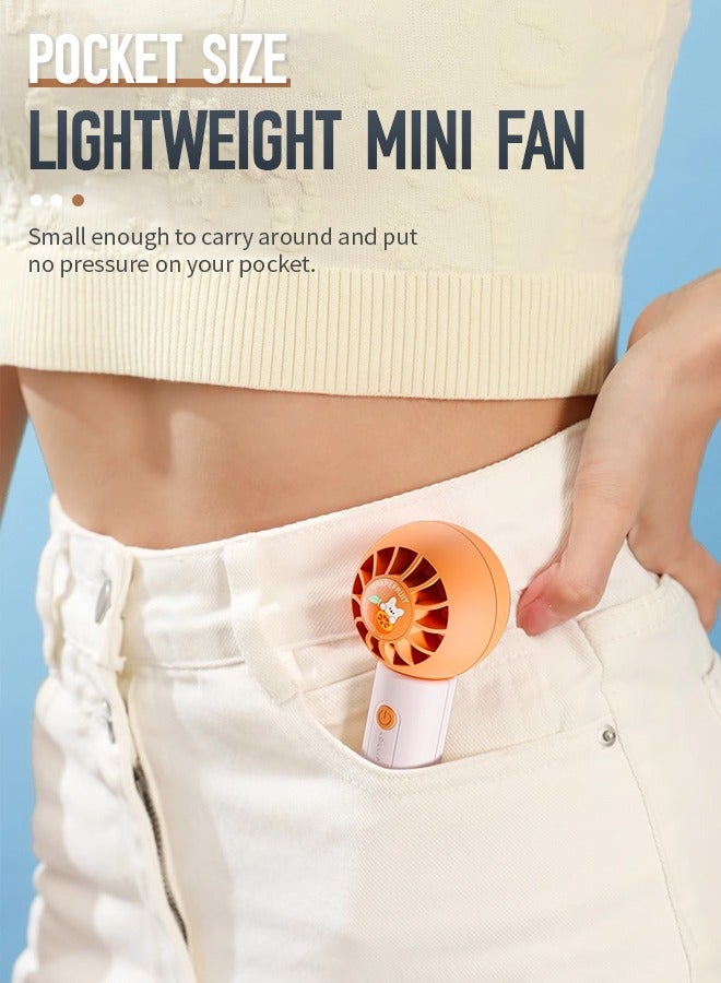 Loquat Mini Fan Rechargeable Handheld Fan With 3 Adjustment Portable Outdoor Cooling Device Noise Reduction Long Life Suitable For Outdoor, Home, Office 52×146mm - Image 5