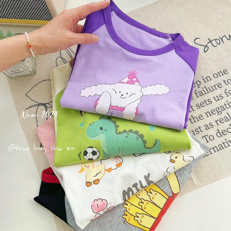 Xiaobanlang Pure Cotton Children'S Long-Sleeve T-Shirt For Boys And Girls, Class A Korean Style Base Shirt, Baby Raglan Top For Toddlers And Young Children - Image 5