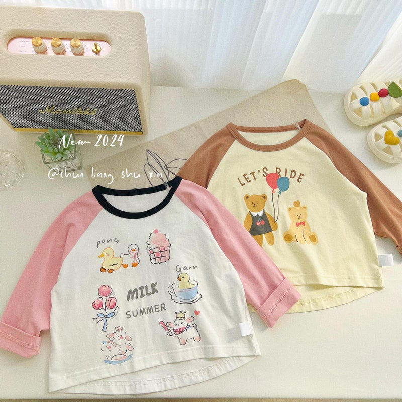 Xiaobanlang Pure Cotton Children'S Long-Sleeve T-Shirt For Boys And Girls, Class A Korean Style Base Shirt, Baby Raglan Top For Toddlers And Young Children - Image 4