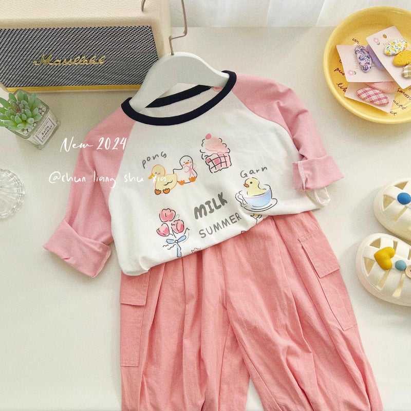 Xiaobanlang Pure Cotton Children'S Long-Sleeve T-Shirt For Boys And Girls, Class A Korean Style Base Shirt, Baby Raglan Top For Toddlers And Young Children - Image 1