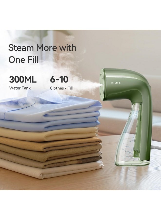 HiLife HiLIFE Steamer for Clothes, 1100W Clothes Steamer with Large 300ml Tank, Handheld Clothing Steamer, Fabric Wrinkle Remover, Portable & Compact Travel Size Garment Steamer ONLY FOR 120V (Green)  - Image 3