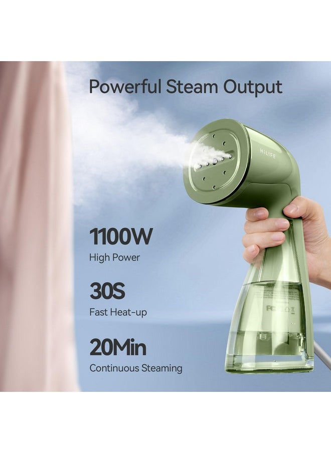 HiLife HiLIFE Steamer for Clothes, 1100W Clothes Steamer with Large 300ml Tank, Handheld Clothing Steamer, Fabric Wrinkle Remover, Portable & Compact Travel Size Garment Steamer ONLY FOR 120V (Green)  - Image 2
