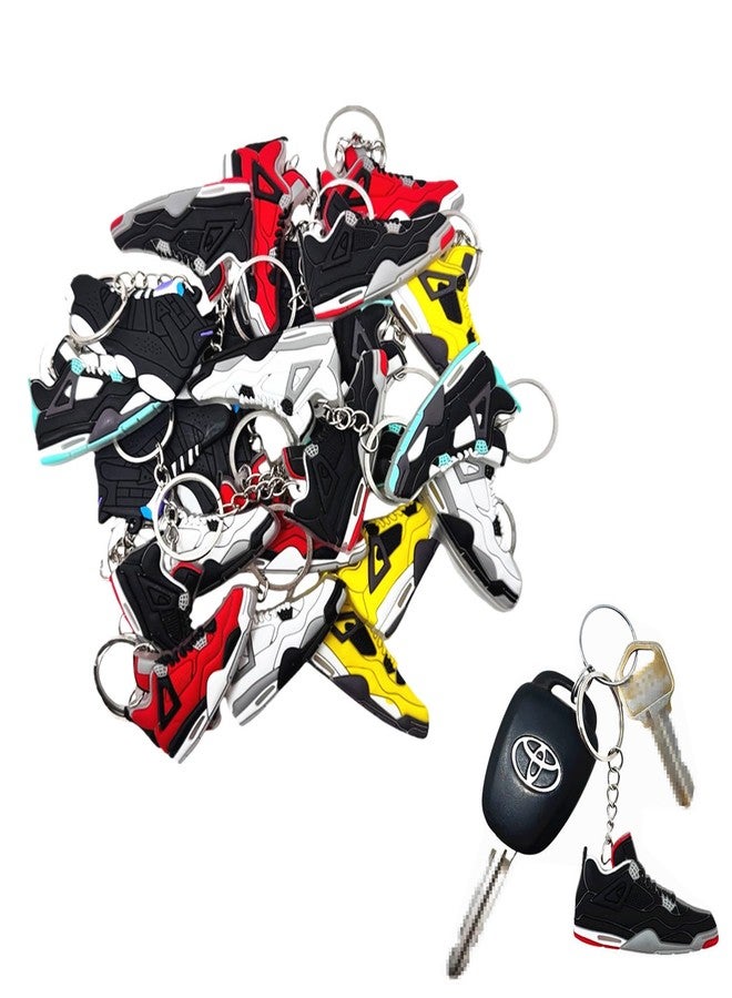 TSY TOOL 20 Pcs of Random Mini Retro Collectible 2D Sneaker Keychains - Rubber Shoe Key Chains for Party Favors, Goodie Bags, Collectors, Mystery Prizes & Sneakerhead Gifts - Image 1