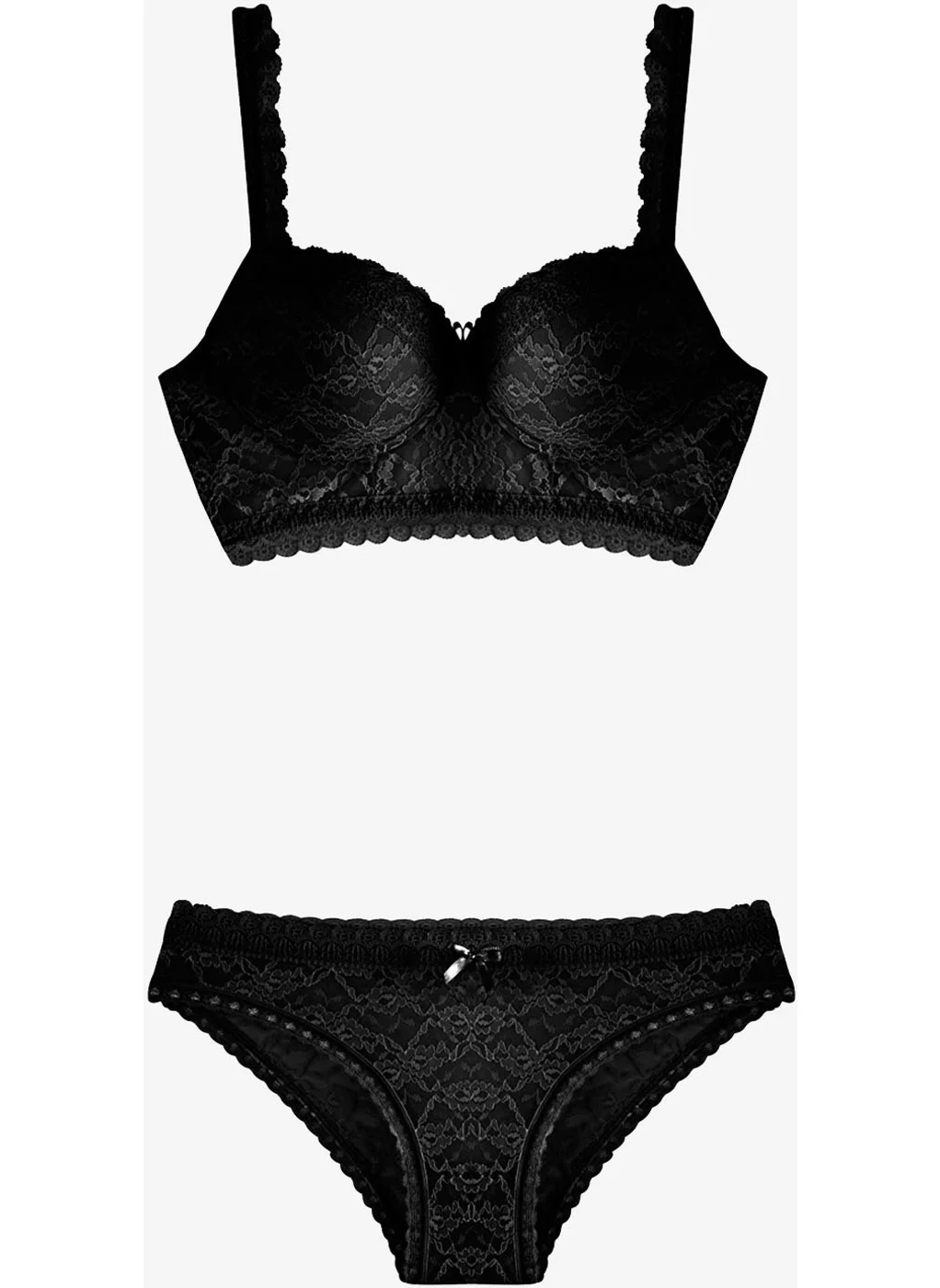 Ayyıldız 364 Black Push-Up Bustier Set