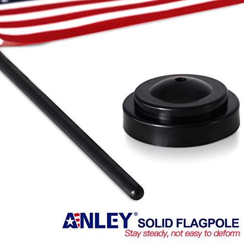 ANLEY American Deluxe Desk Flag Set - 6 x 4 inch Miniature US National Desktop Flag with 12" Solid Pole - Vivid Color and Fade Resistant - Black Base and Spear Top - Image 3