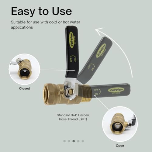 Fairview Industrial-Grade Garden Hose Straight Shut-Off Valve - Image 4