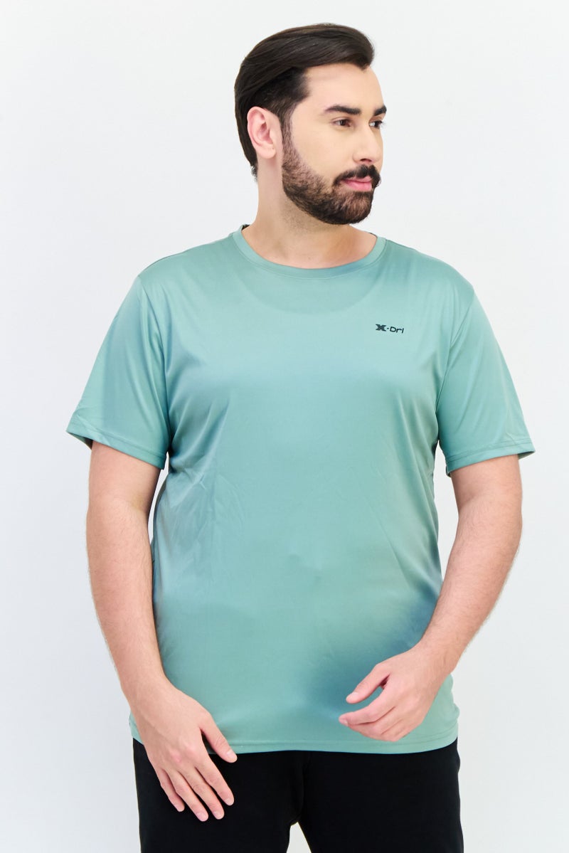 RBX Men Dri-Fit Short Sleeve Training T Shirt, Sage Green  - Image 1