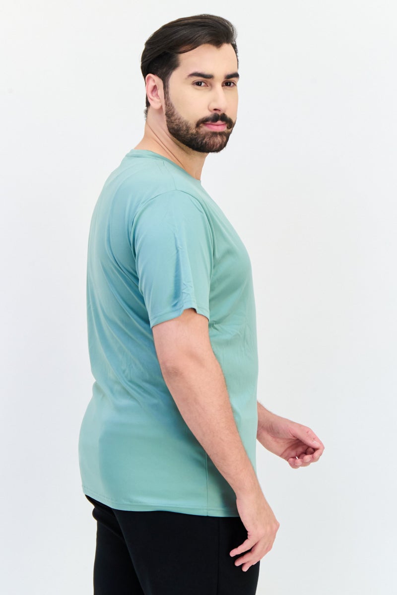 RBX Men Dri-Fit Short Sleeve Training T Shirt, Sage Green  - Image 2