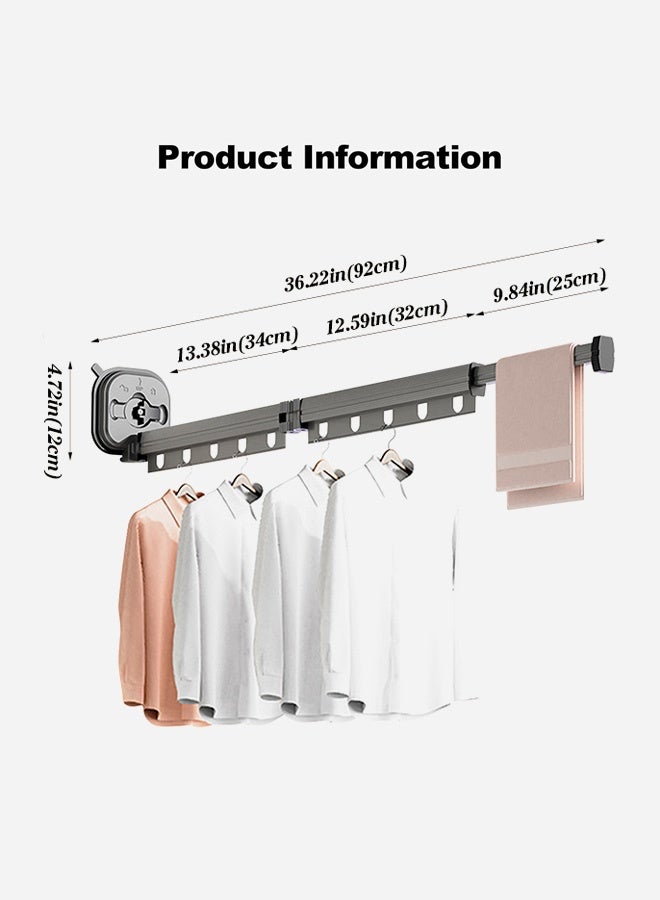 Foldable Telescopic Clothes Rack with Strong Suction Power Super load-bearing, balcony storage - Image 4