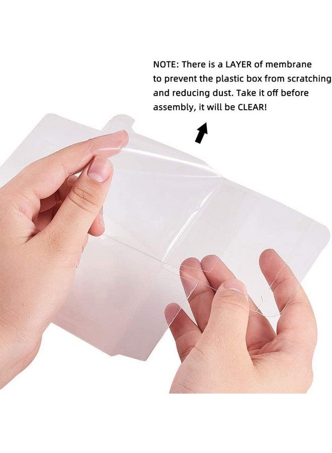 30Pcs Transparent Gift Boxes 4X4X1.2 Rectangle Pvc Clear Wedding Favour Boxes For Candy Chocolate Valentine'S Day Party Favor Festival Gift Packaging