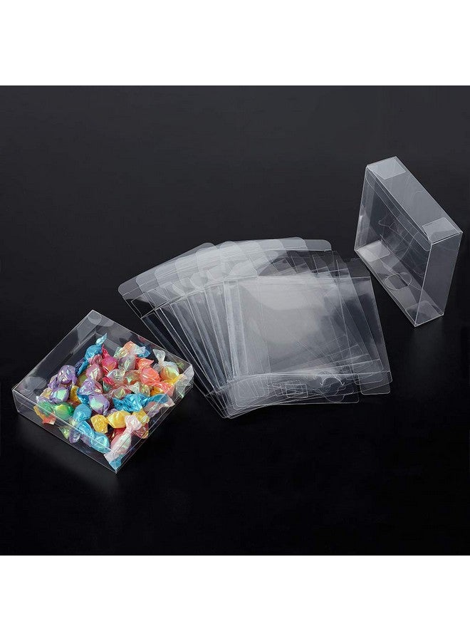 30Pcs Transparent Gift Boxes 4X4X1.2 Rectangle Pvc Clear Wedding Favour Boxes For Candy Chocolate Valentine'S Day Party Favor Festival Gift Packaging