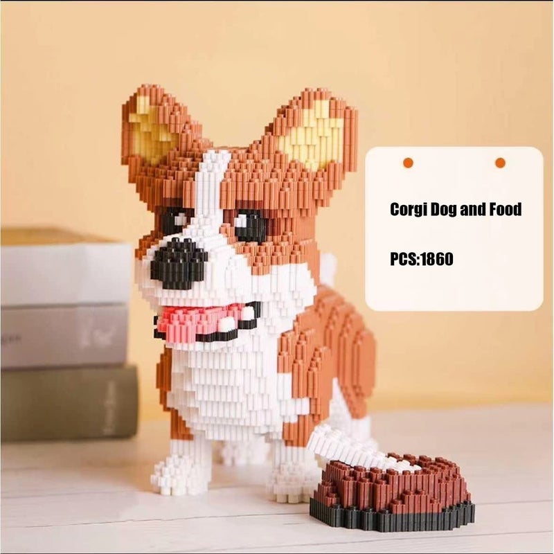 BDYDT Animal Corgi Dog and Food Micro Building Blocks Set 1860 Pieces Gift for Adults and Kids Ages 14 Years and Up - Image 5