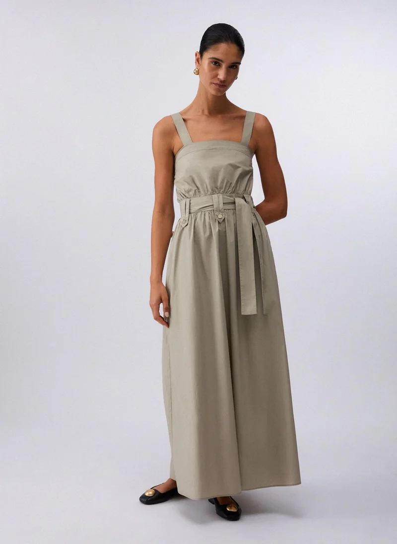 ليو جو Long poplin dress
