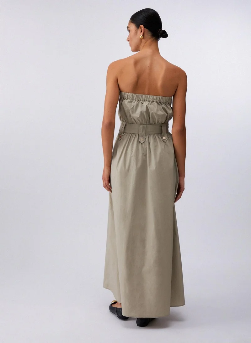 ليو جو Long poplin dress