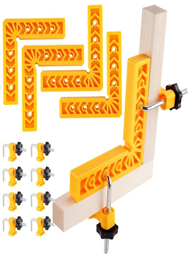 توموروتيك مجموعة مشابك توموروتيك بزاوية 90 درجة لمشاريع النجارة، 4 مربعات مقاس 6 بوصات، 8 كتل تثبيت، 8 صواميل M8، 8 براغي على شكل حرف L، مشابك زاوية قائمة لتجميع الخزائن، صناعة الأثاث، اللحام، والمزيد - Image 1
