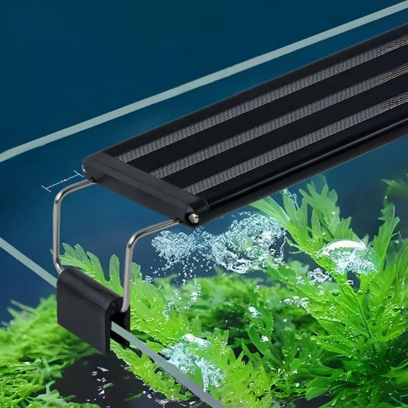 SANSEFERO إضاءة إطار العشب فائق النحافة للأحواض المائية (LY-40S | 12W | 40 سم) إضاءة LED فائقة النحافة لحوض السمك ومنظر النباتات المائية إضاءة بيضاء وزرقاء ساطعة (LY-40S -1.5 قدم) - Image 1