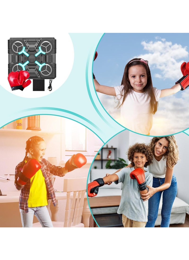 Generic Interactive Boxing Game - High Energy Boxing Equipment, Digital Boxing Wall Target Punching Pads | Multifunctional Music Punching Machine, Boxing Machine Wall Mounted Music with Gloves for Indoor Gym  - Image 5