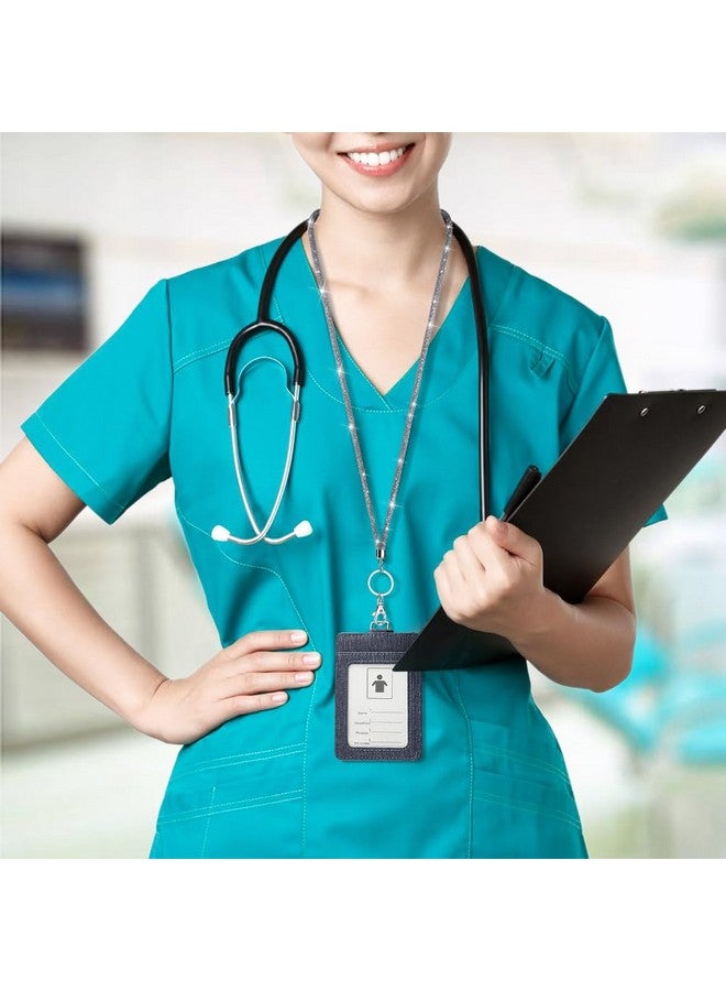 Soleebee Bling Crystal Lanyard, 31.5'' Office Neck Strap Lanyard With Metal Clasp & Keyring, Rhinestones Lanyard Keychain For Women, Id Card, Keys Strap (Gray) - Image 5