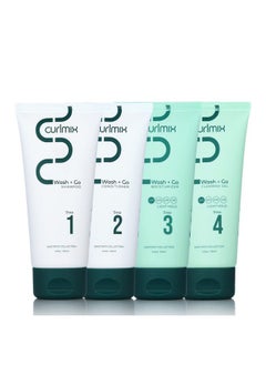 curlmix CurlMix Wash & Go System - Travel Size Sample Curly Hair Shampoo & Conditioner Set with Hydrating Moisturizer & Softening Flaxseed Gel - Light Hold  - Image 1
