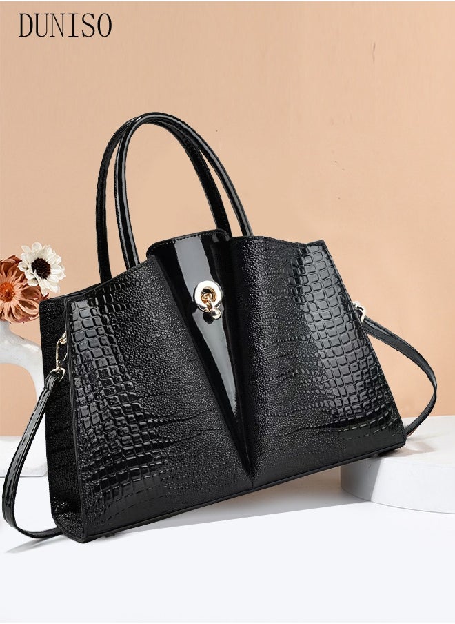 DUNISO Women's Fashion Handbag Faux Leather Crossbody Bag For Women Large Capacity Tote Bags Top Handle Satchel Fashionable Travel Shoulder Bag For Ladies  - Image 4