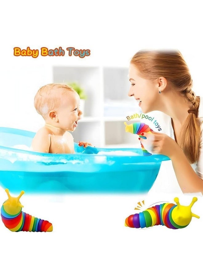 كول كولد لعبة كول كولد للأطفال، ألعاب فيدجيت صغيرة، ألعاب أطفال، ألعاب حسية للأطفال، لعبة تصدر أصوات نقر، لعبة بمفاصل مرنة قابلة للتمدد للقلق والتوحد (19 سم، قوس قزح)  - Image 4