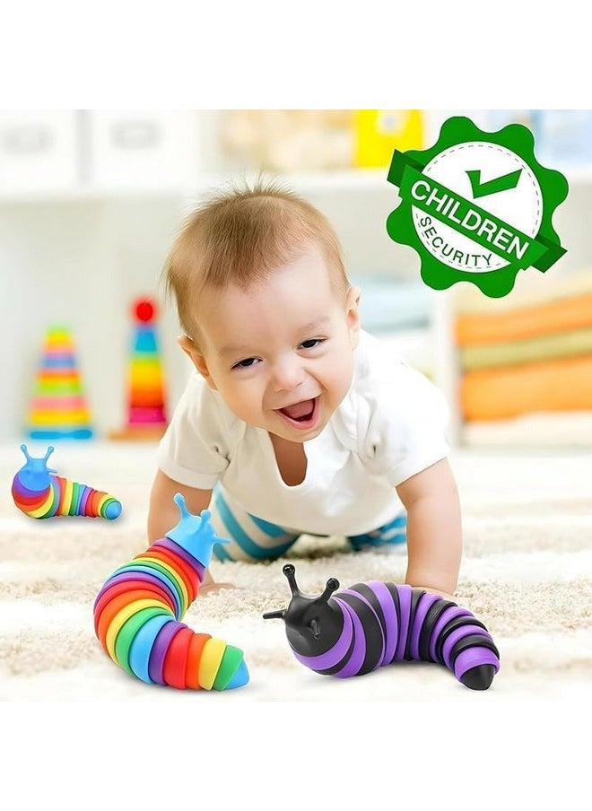 كول كولد لعبة كول كولد للأطفال، ألعاب فيدجيت صغيرة، ألعاب أطفال، ألعاب حسية للأطفال، لعبة تصدر أصوات نقر، لعبة بمفاصل مرنة قابلة للتمدد للقلق والتوحد (19 سم، قوس قزح)  - Image 2