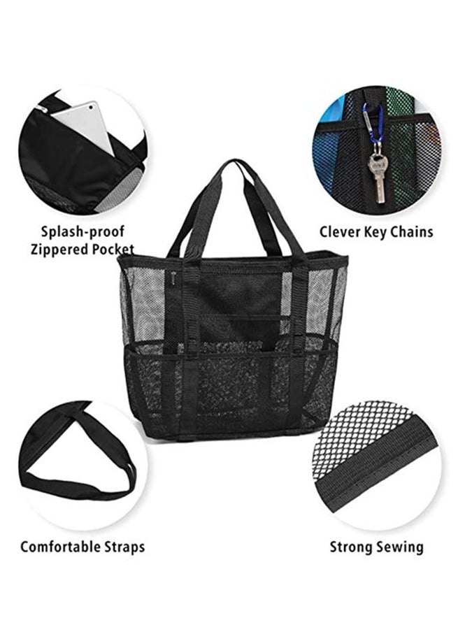 Tanwer Beach bag, large capacity mesh swimming bag, multifunctional travel single shoulder beach bag, swimsuit, portable storage bag  - Image 2