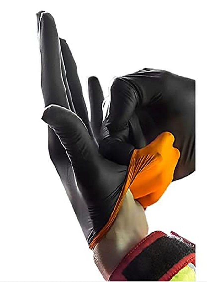 HDX Black Dual Layer 6ml Heavy Duty Disposable Nitrile Gloves 2 - 40 Packs - 80 Gloves Total Large - Image 2