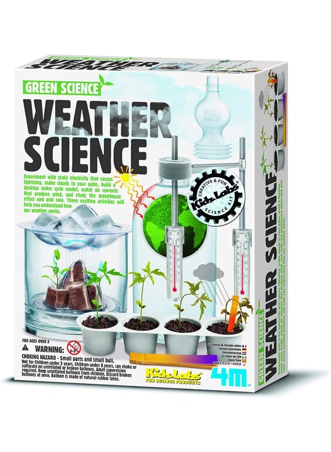 4M Green Science Weather Science Kit – 6 Hands‑On Weather Experiments Including Lightning, Cloud In Palm, Water Cycle & Acid Rain Demonstration – STEM Environmental Activity Ages 8+ | 00-03402 - Image 1