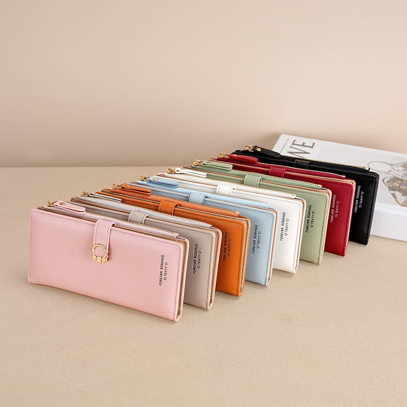Multifunctional Solid Color PU Leather Wallet, RFID Blocking Design Portable Daily Storage Purse for Cards Cash Coin Business Use - Image 4