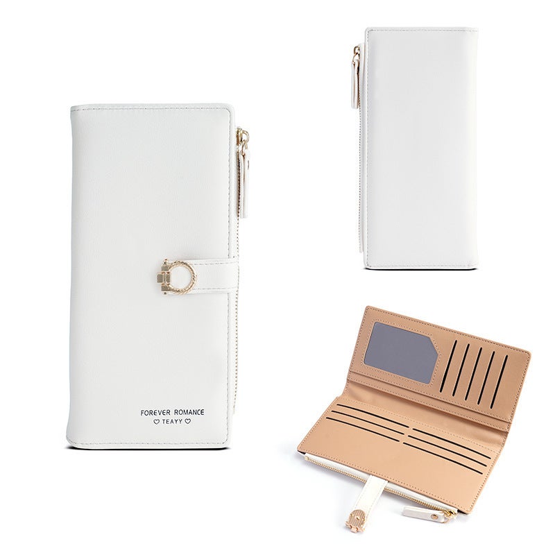 Multifunctional Solid Color PU Leather Wallet, RFID Blocking Design Portable Daily Storage Purse for Cards Cash Coin Business Use - Image 1