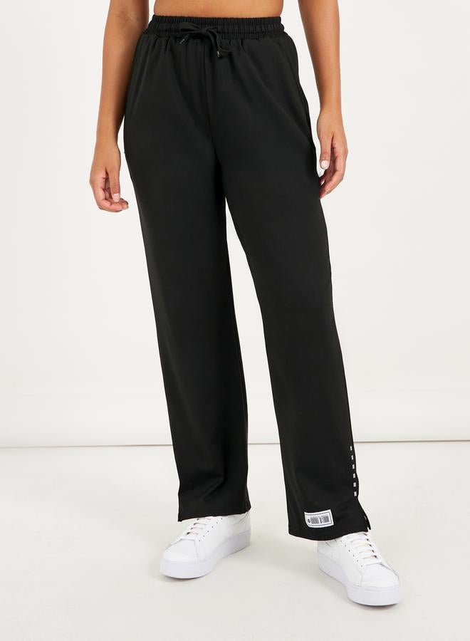 ستايلي سراويل مستقيمة بخصر مطاطي وشريط عاكس منقط بإصدار جيم سباير - Image 2