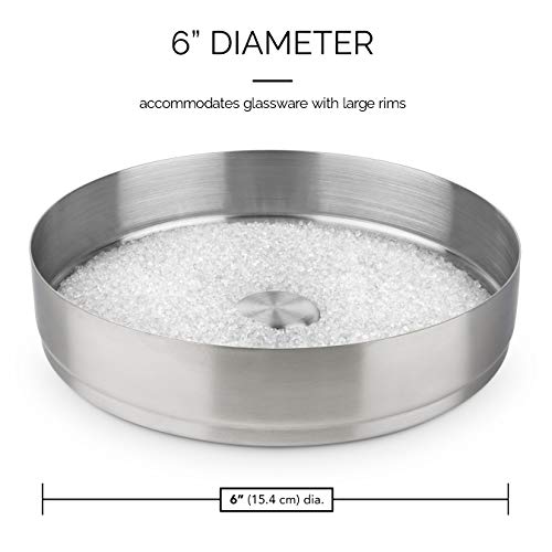 Final Touch 1 Tier Cocktail Rimmer with Lid - Essential Tool for Perfectly Rimmed Glasses - Commercial-Grade 304 Stainless Steel - Stackable Design - Large 6" Diameter (FTA7060) - Image 4