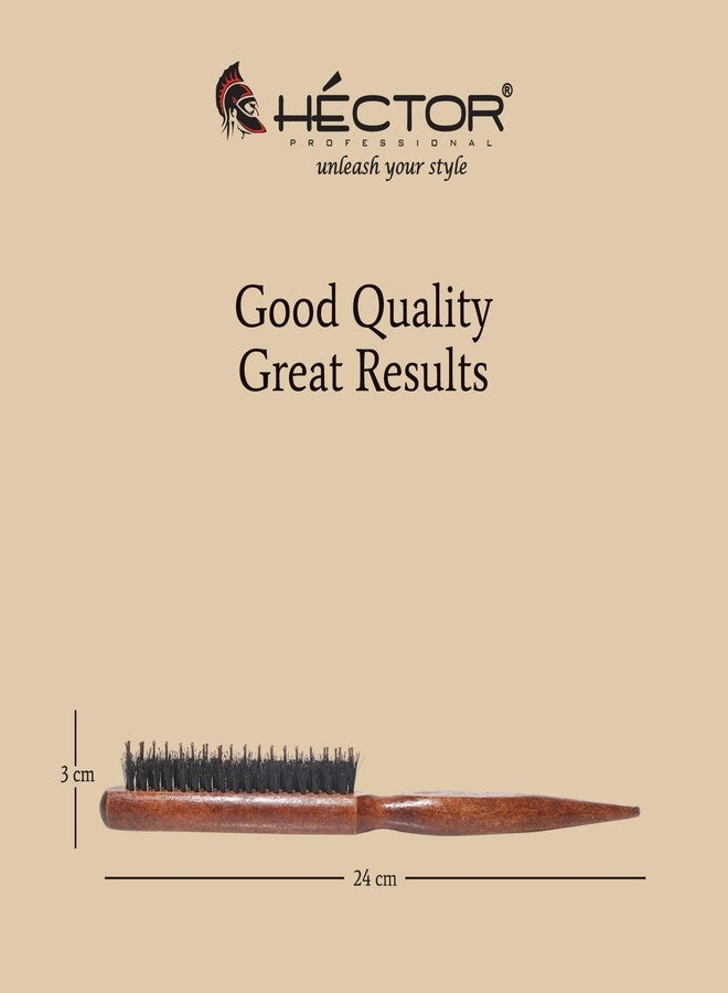 Hector Professional Wooden Teasing Brush with Pin Tail - Handcrafted Anti-Slip Handle - Backcombing Brush for Hair Styling, Sectioning & Root Volume - Pack of 2 - Image 5